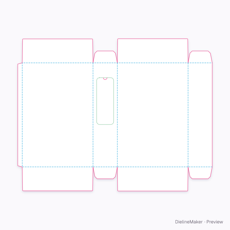 Seal-end carton with side access panel flat dieline