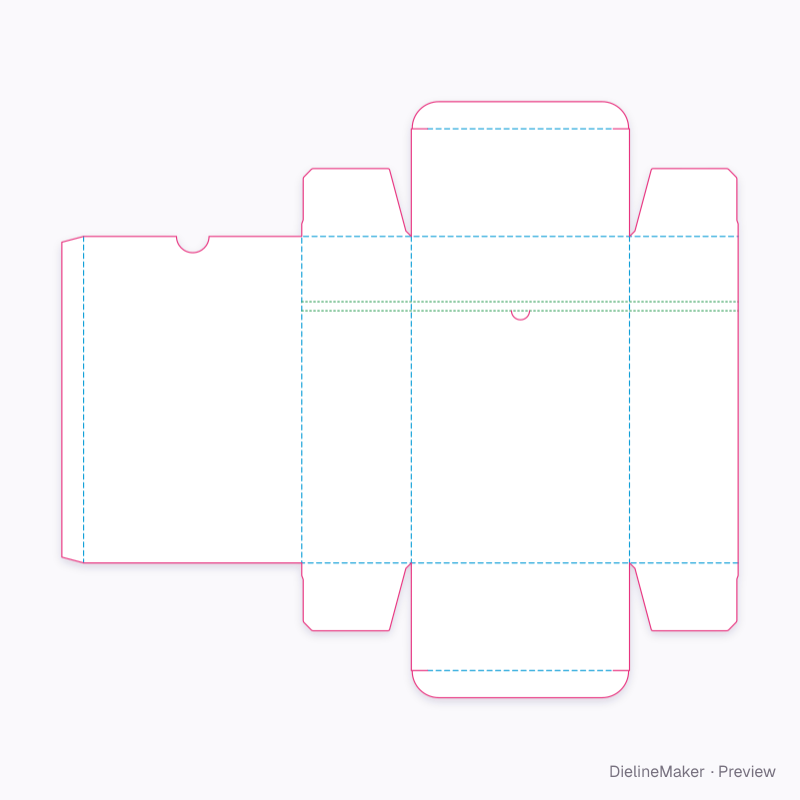 Tear-open carton flat dieline