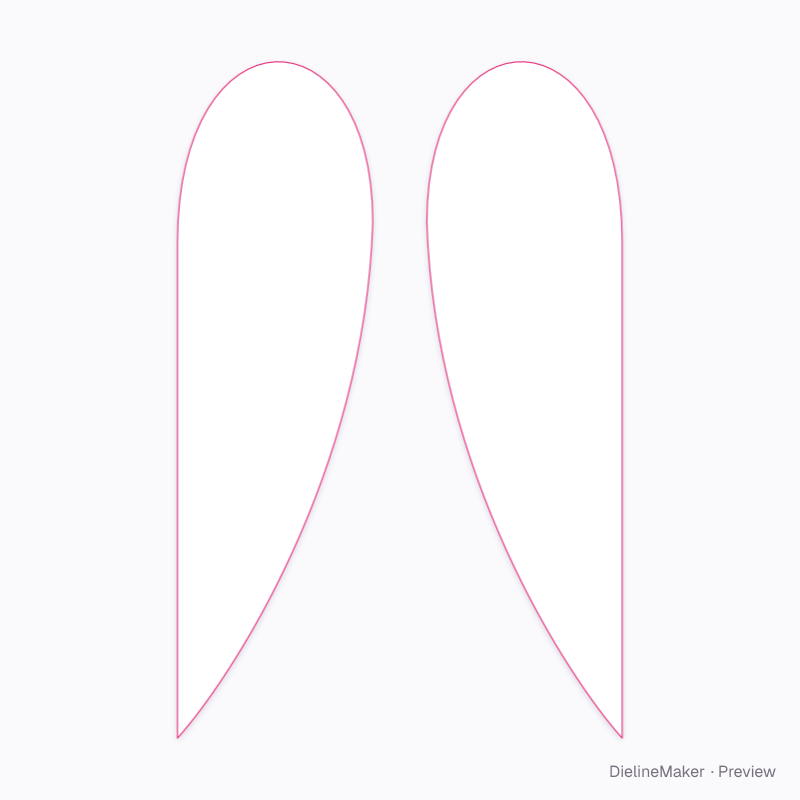 Large teardrop flag artwork area