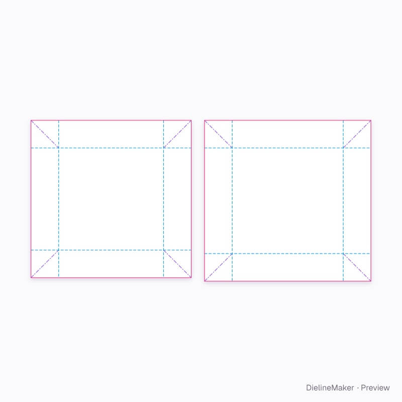 93 mm bangle gift box — Telescope box flat dieline