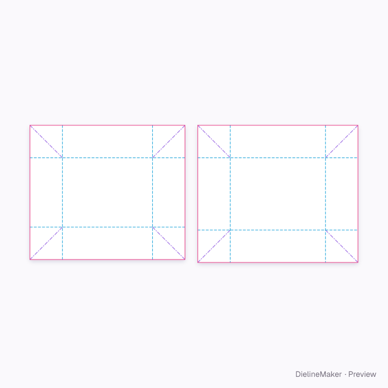 Brooch gift box — Telescope box flat dieline