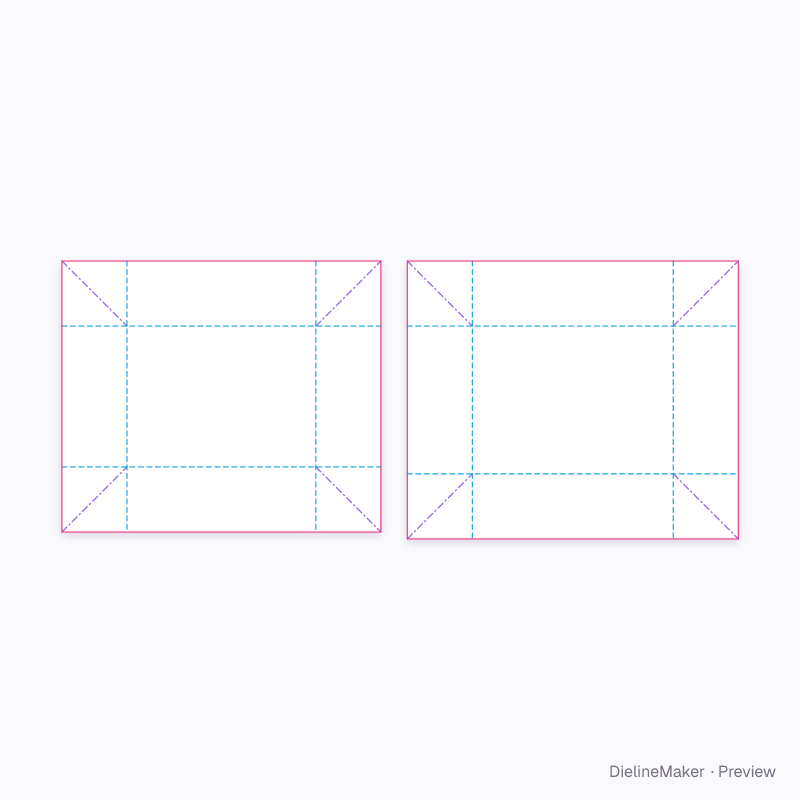 Pendant gift box — Telescope box flat dieline