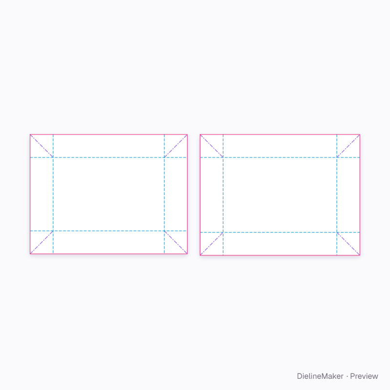 Wrapped biscuit tray — Telescope box flat dieline
