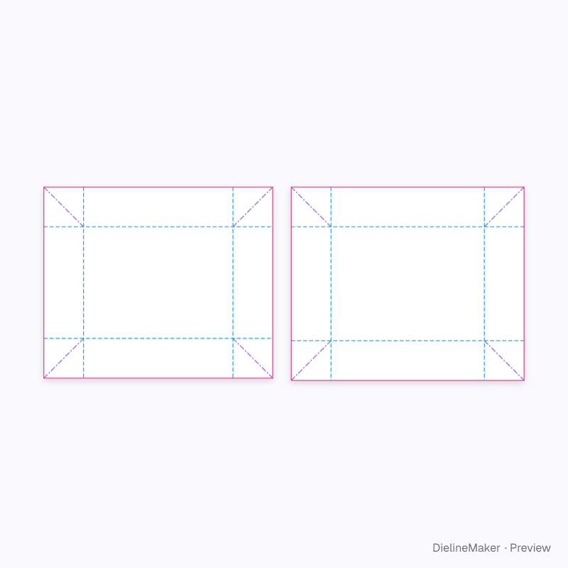 Photo keepsake tray — Telescope box flat dieline