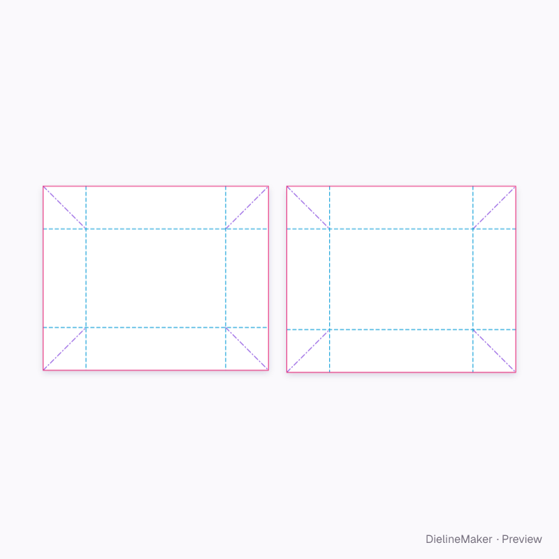 Skincare selection tray — Telescope box flat dieline