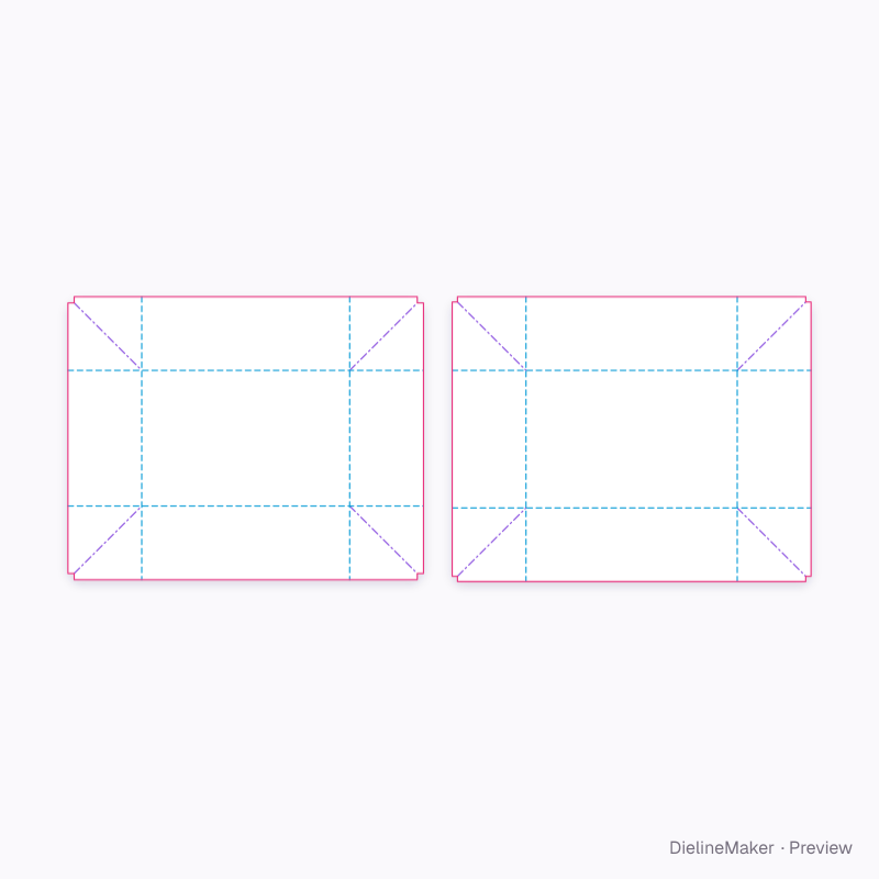 Sneaker tray — Telescope box flat dieline
