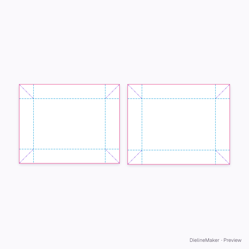 Stationery presentation tray — Telescope box flat dieline
