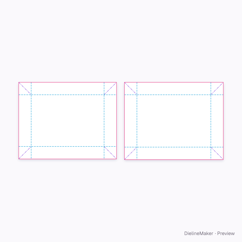 Apparel box 350×250×60 flat dieline
