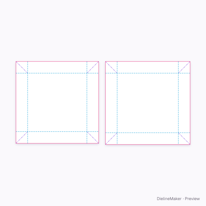 Chocolate box 16 pieces flat dieline