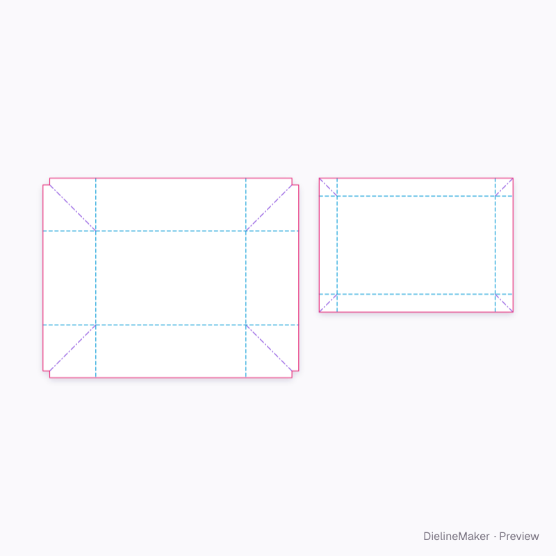 Kids shoe box flat dieline