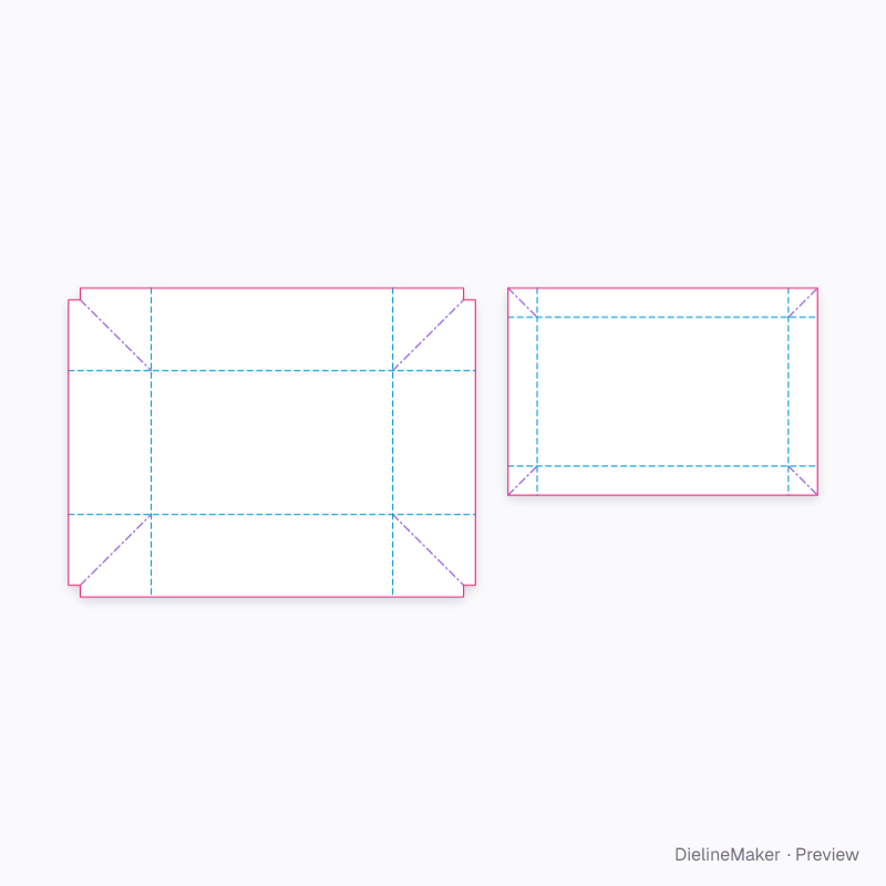 Shoe box flat dieline