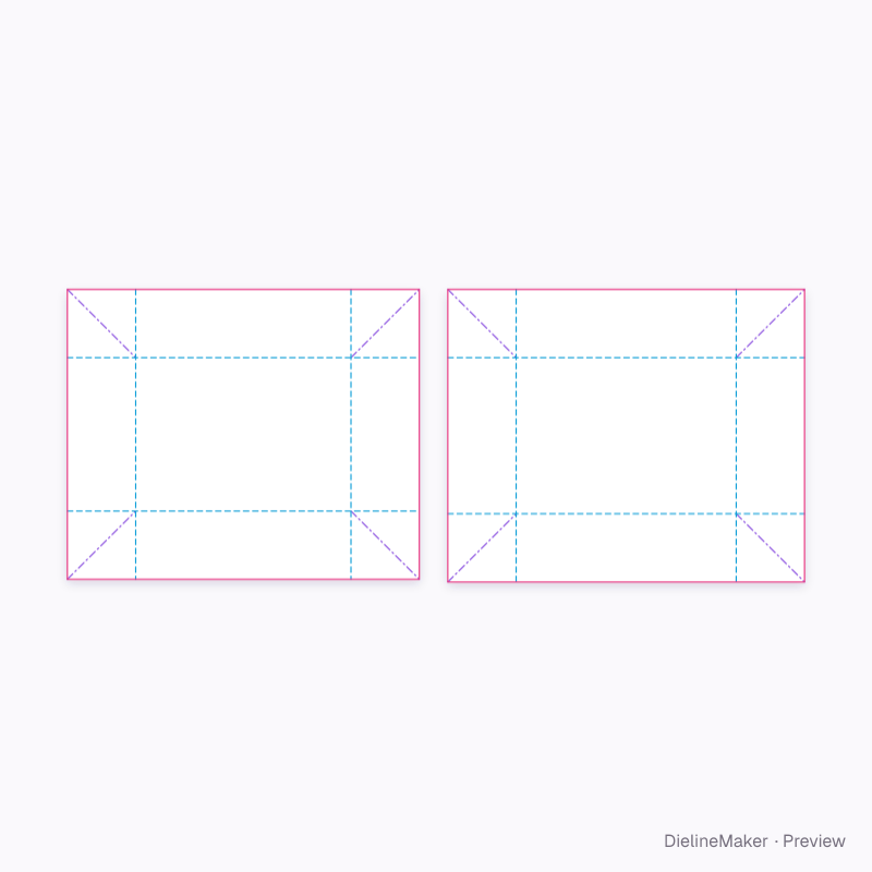 Telescope box flat dieline