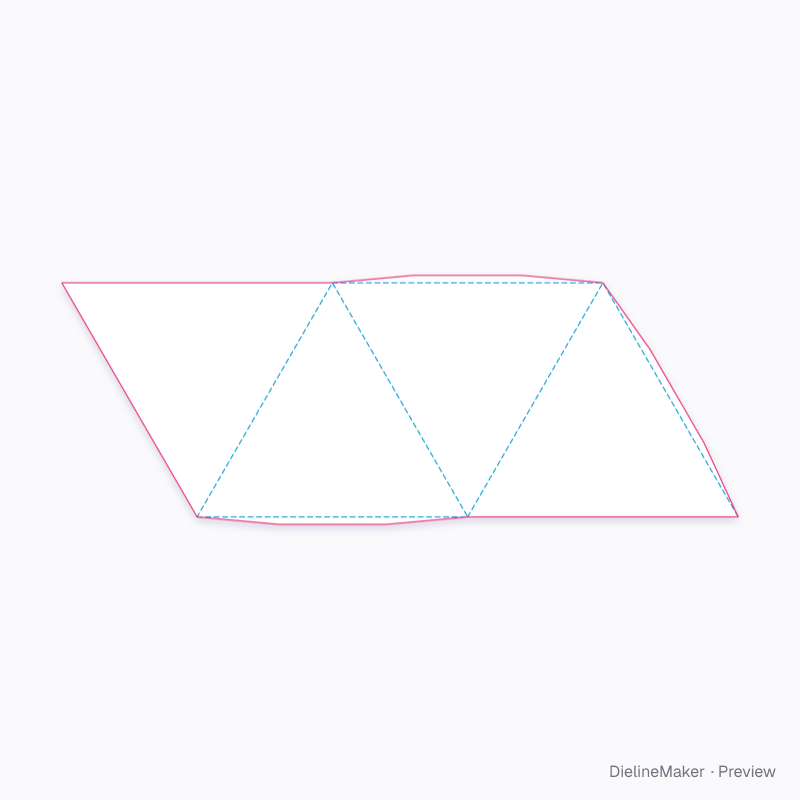Tetrahedron · 180 mm flat dieline
