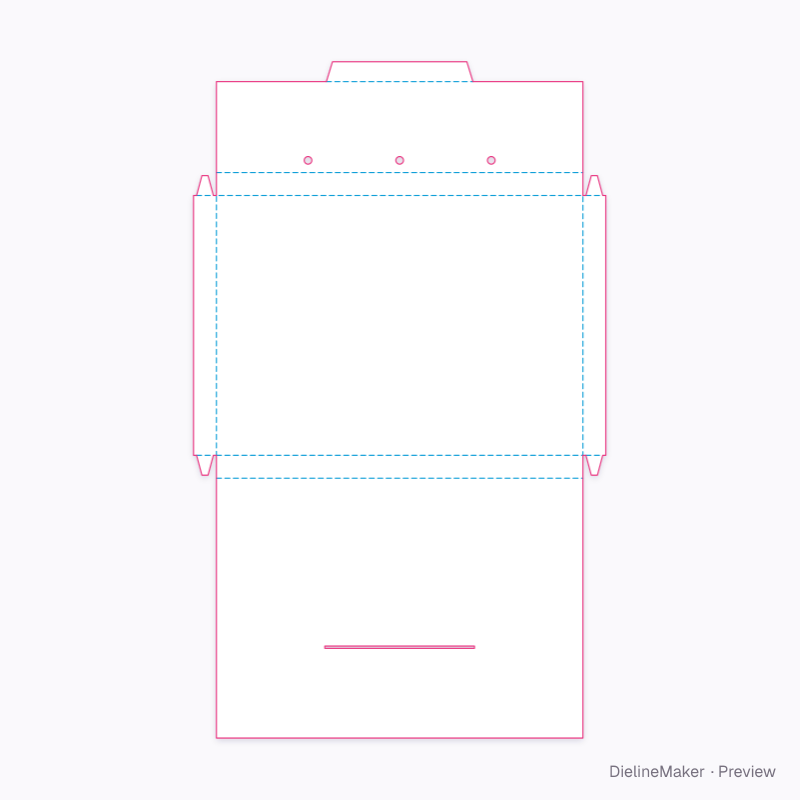 Thin case with tongue closure flat dieline
