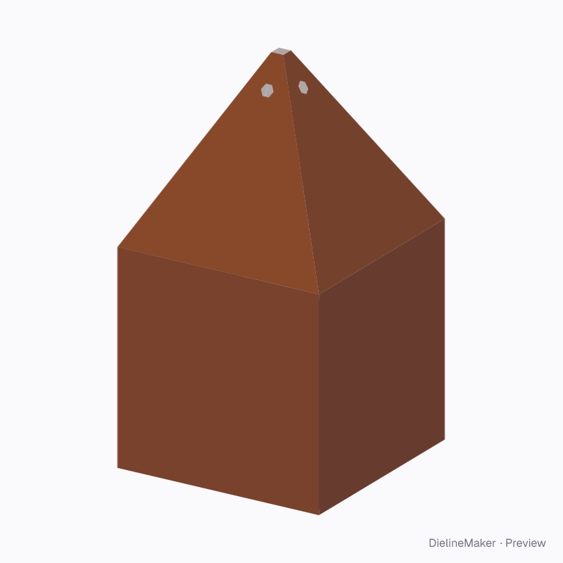 Box with tied pyramid roof