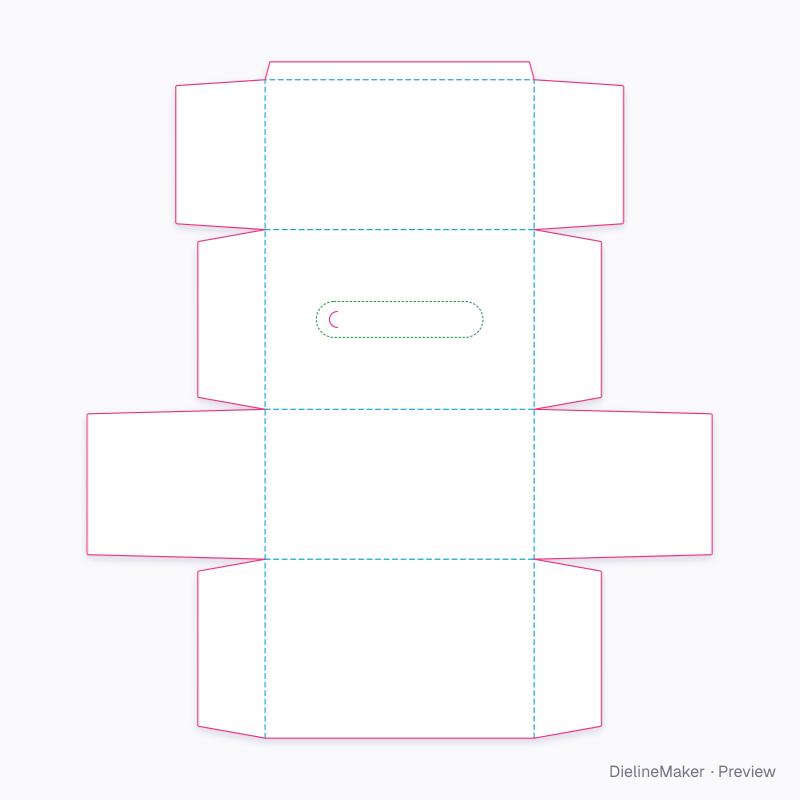 Napkin dispenser box flat dieline