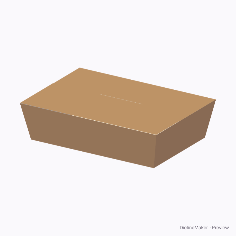 Lidded flared food tray 180×120×50