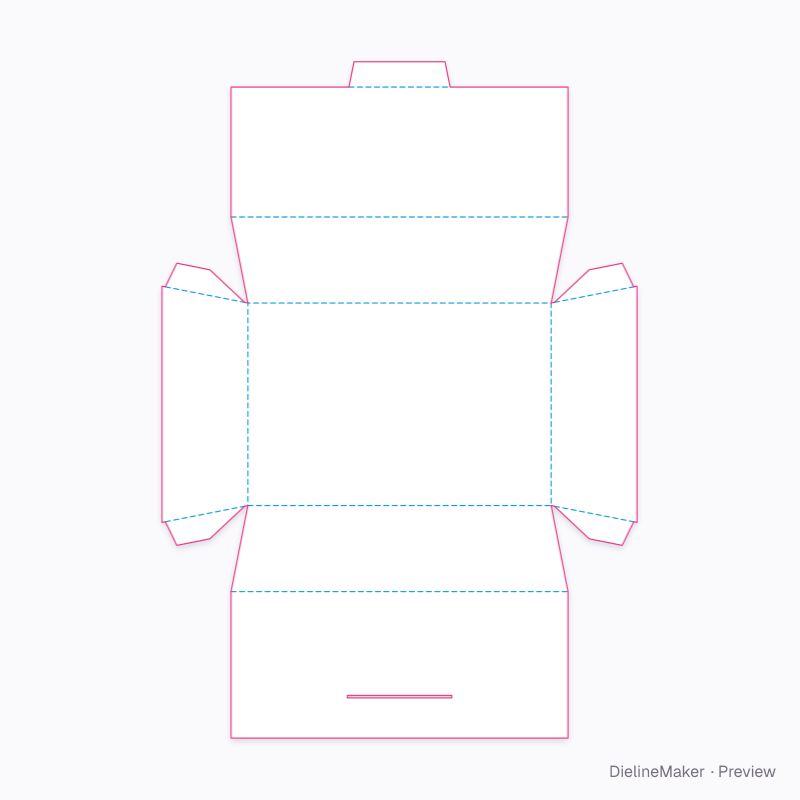 Lidded flared food tray 180×120×50 flat dieline