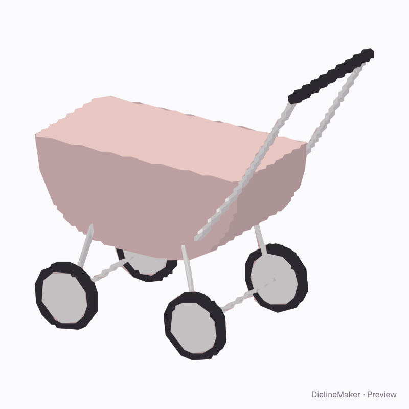 Doll pram with hood
