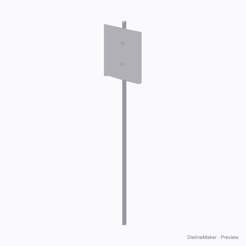 Rectangular street sign on a post