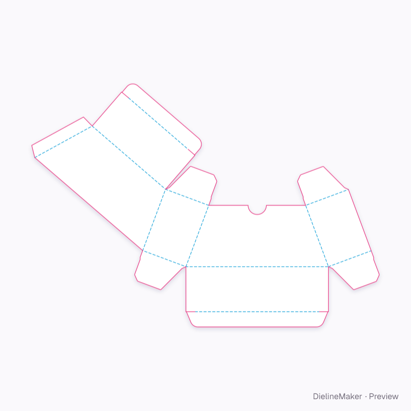 Praline trapezoid flat dieline