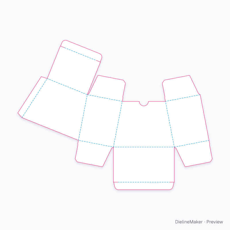 Tea trapezoid flat dieline