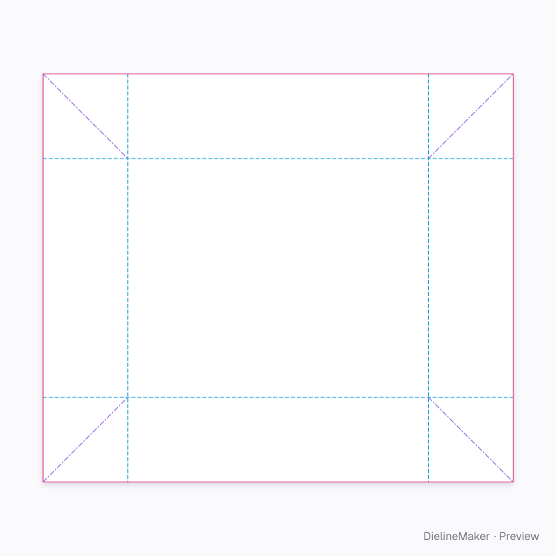 Baby clothing tray — Tray with glued corners flat dieline
