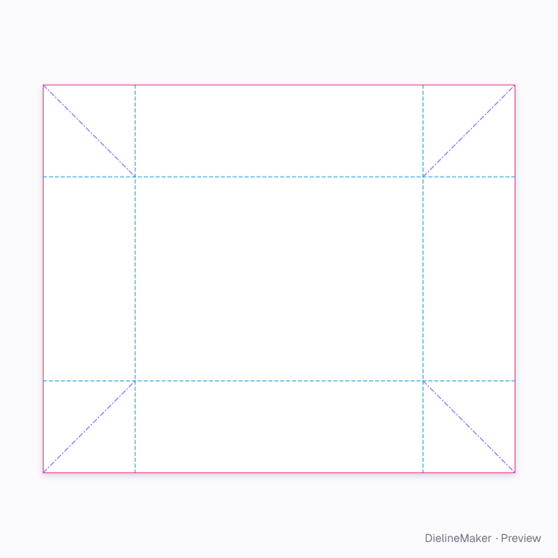 Craft kit tray — Tray with glued corners flat dieline