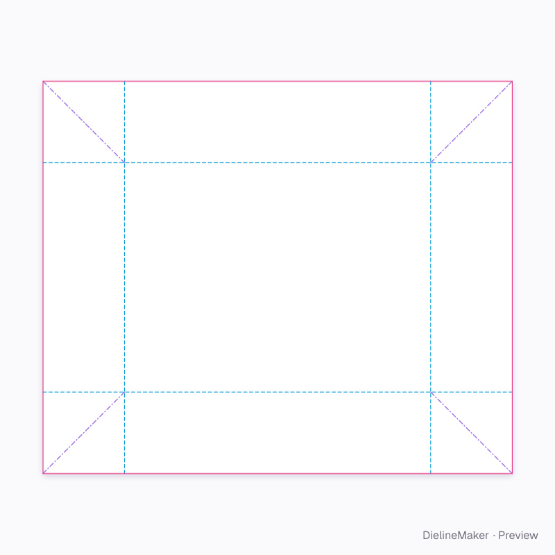 Photo keepsake tray — Tray with glued corners flat dieline