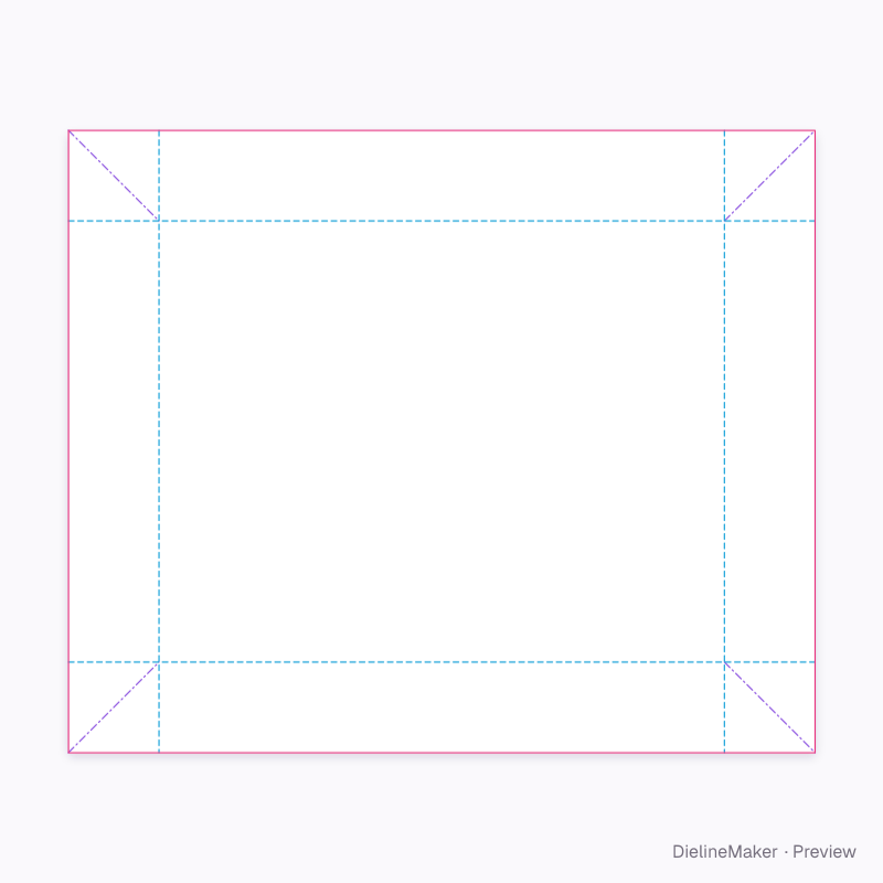 Scarf presentation tray — Tray with glued corners flat dieline