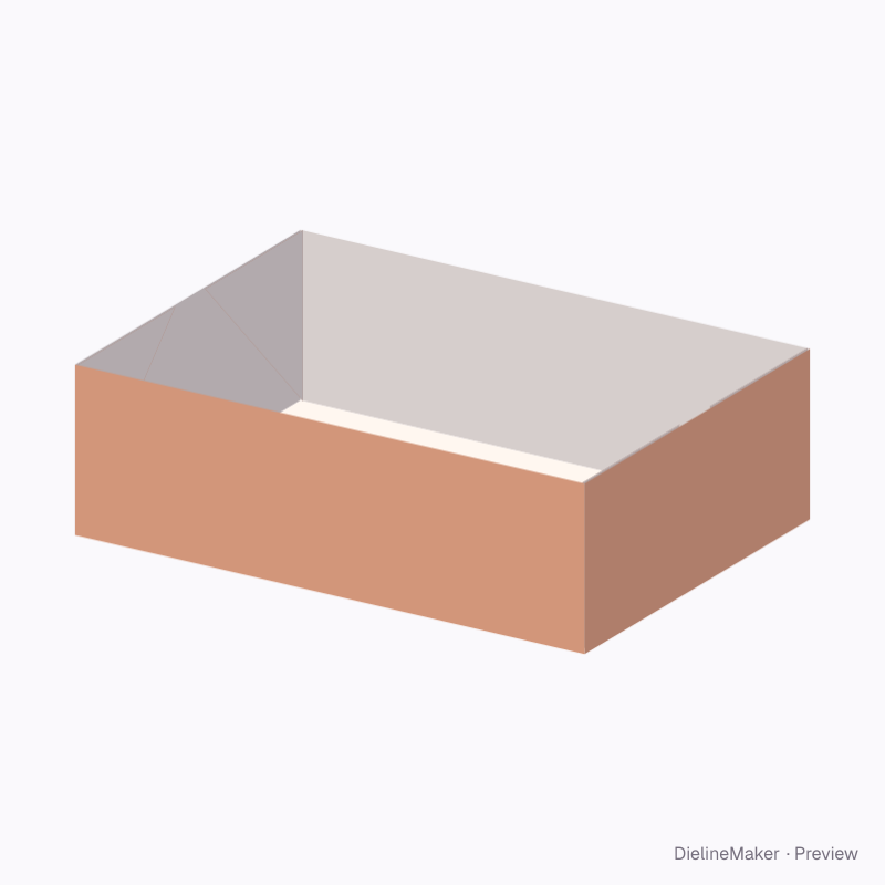 Skincare selection tray — Tray with glued corners