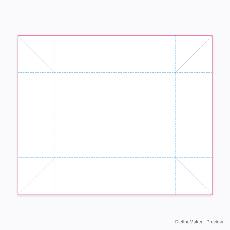 Skincare selection tray — Tray with glued corners flat dieline