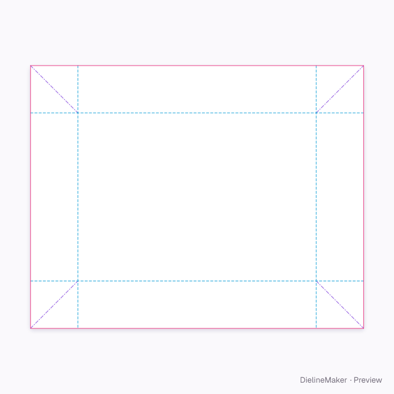 Stationery presentation tray — Tray with glued corners flat dieline