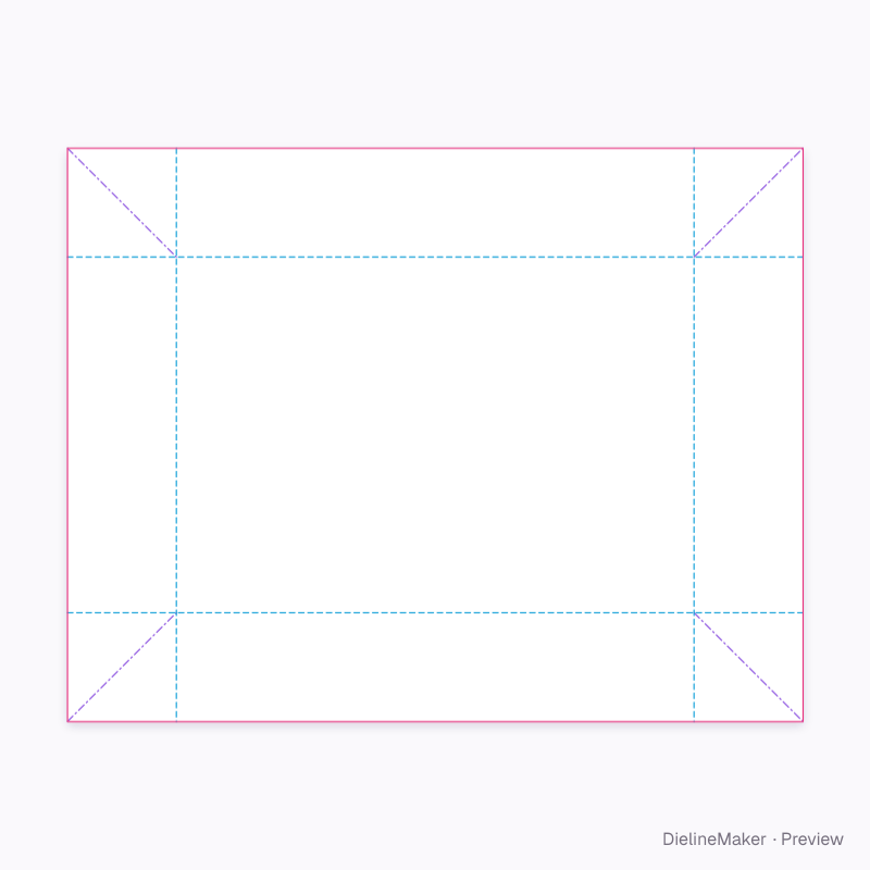 Tea assortment tray — Tray with glued corners flat dieline