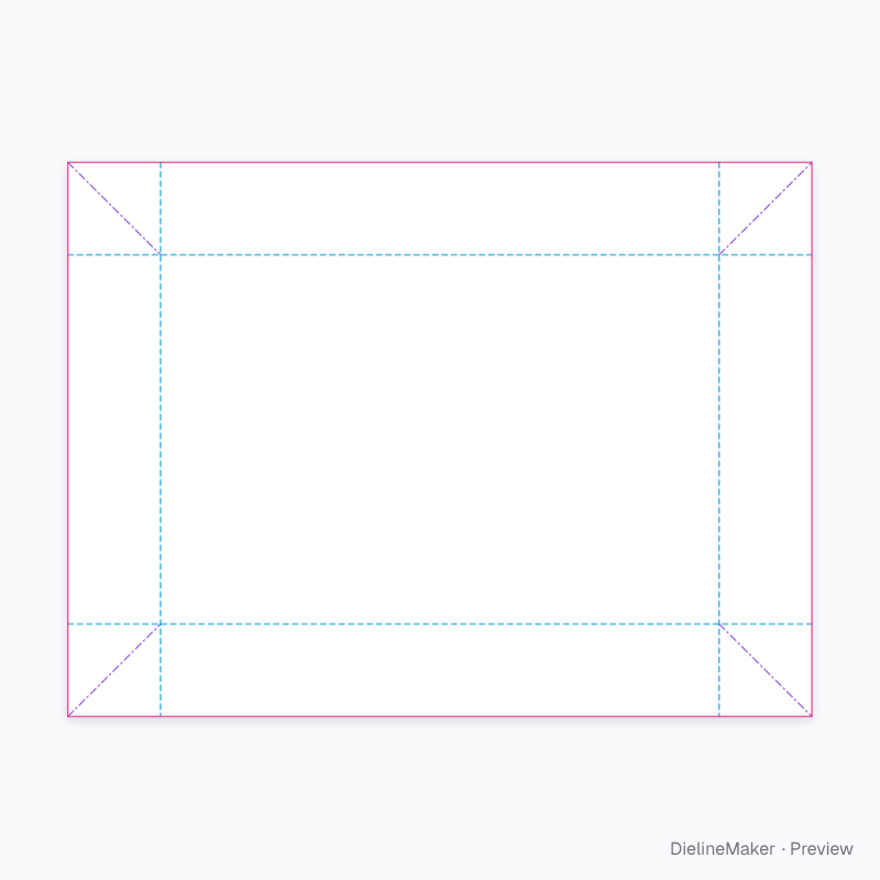 Desk organiser tray flat dieline