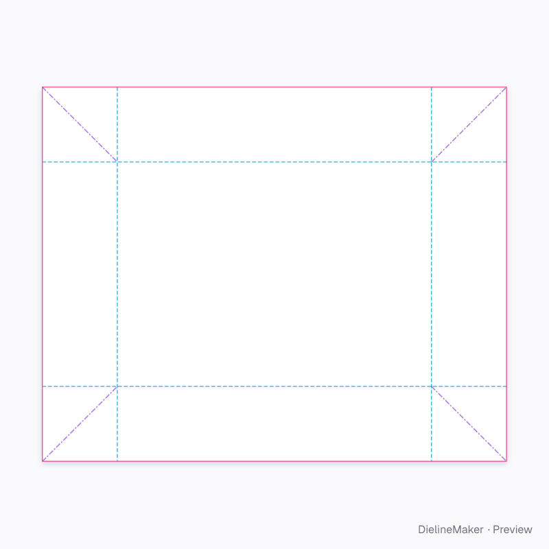 Market tray 250×180×60 flat dieline