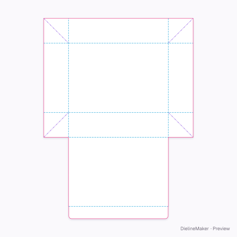 Webbed tray with hinged lid flat dieline