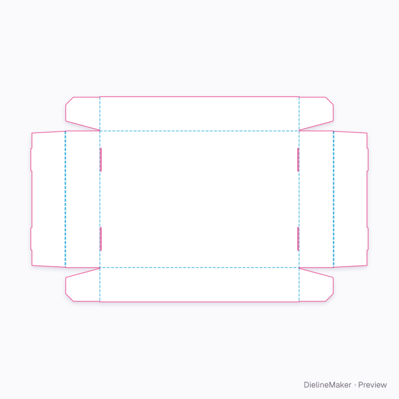 Self-locking tray with nib locks flat dieline