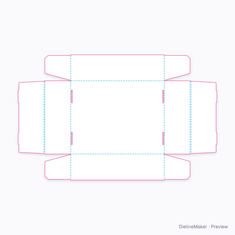 Baby clothing tray — Self-locking tray flat dieline