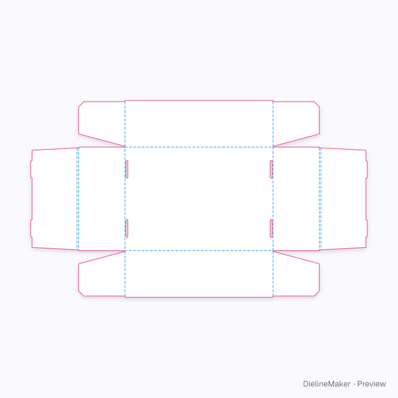 Craft kit tray — Self-locking tray flat dieline