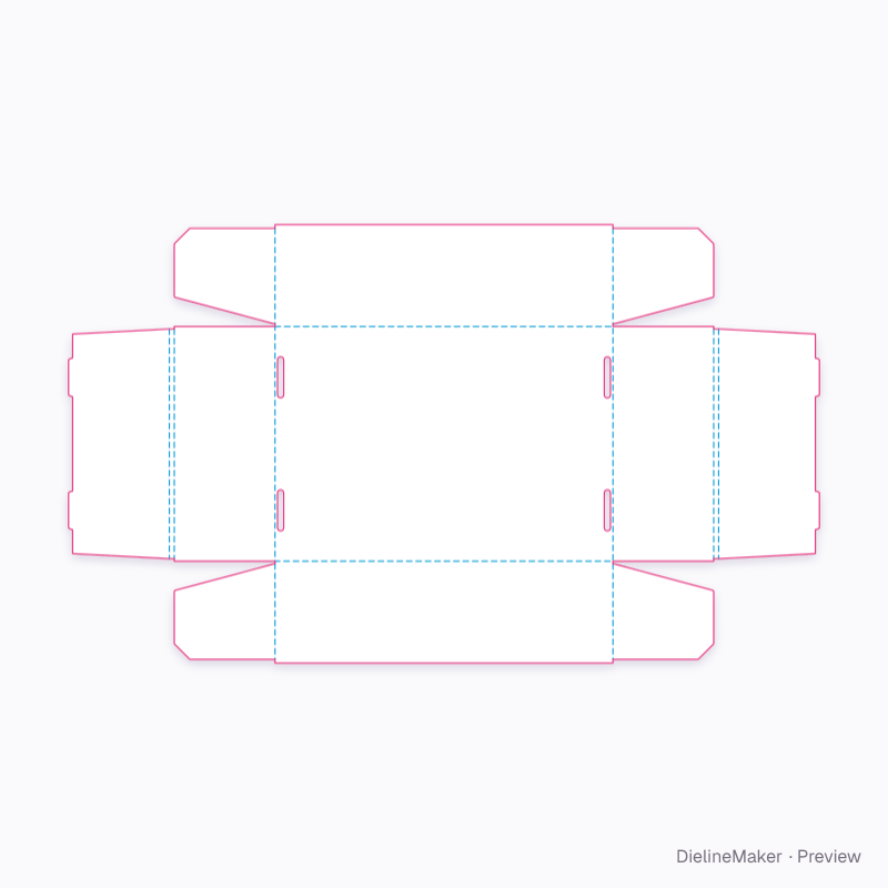 Skincare selection tray — Self-locking tray flat dieline
