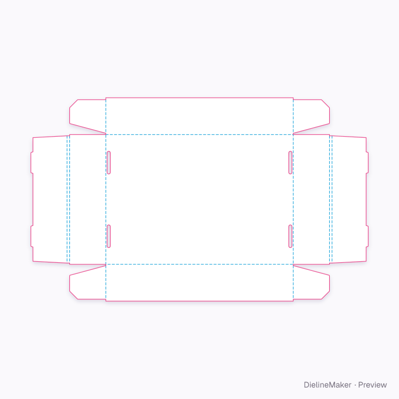 Stationery presentation tray — Self-locking tray flat dieline