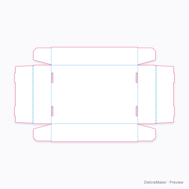 Tea assortment tray — Self-locking tray flat dieline