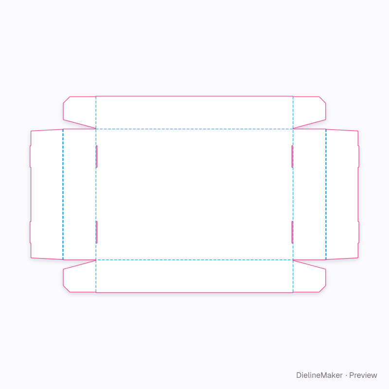 Bakery tray 300×200×50 flat dieline