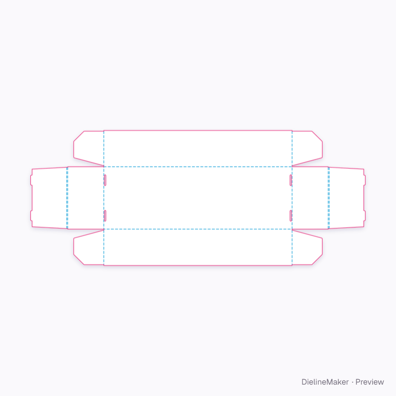 Macaron tray 180×60×35 flat dieline