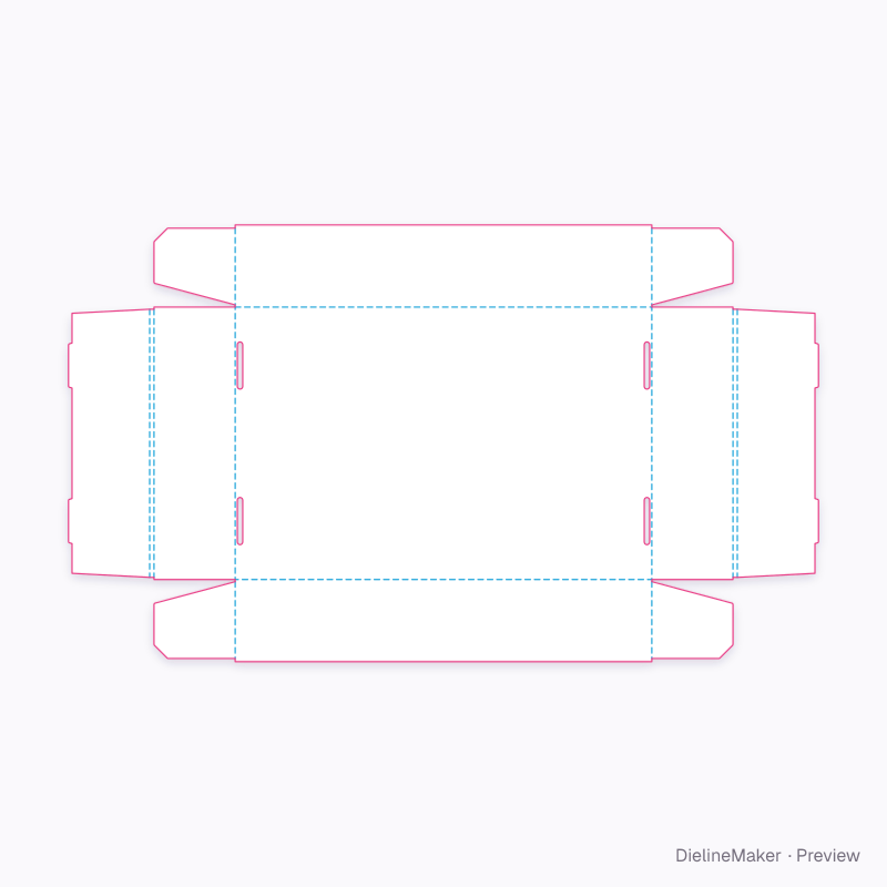 Retail shelf tray 300×200×60 flat dieline