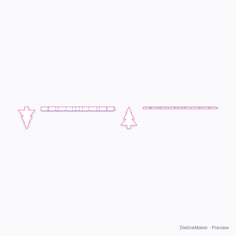 Tree-shaped gift box flat dieline