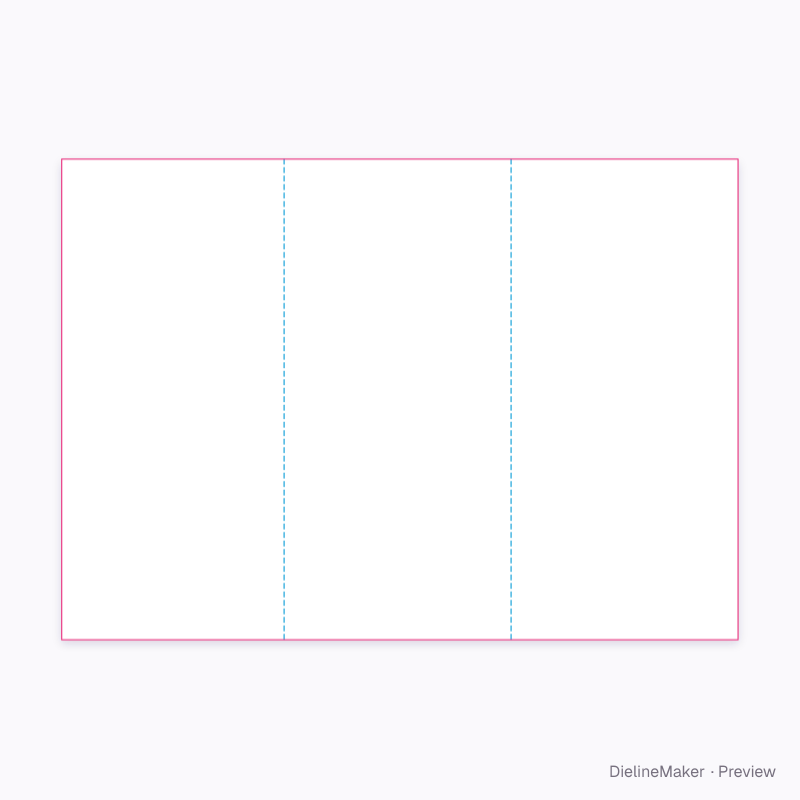DL tri-fold leaflet flat dieline