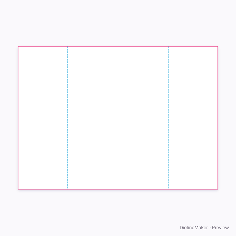 Gate-fold invitation flat dieline