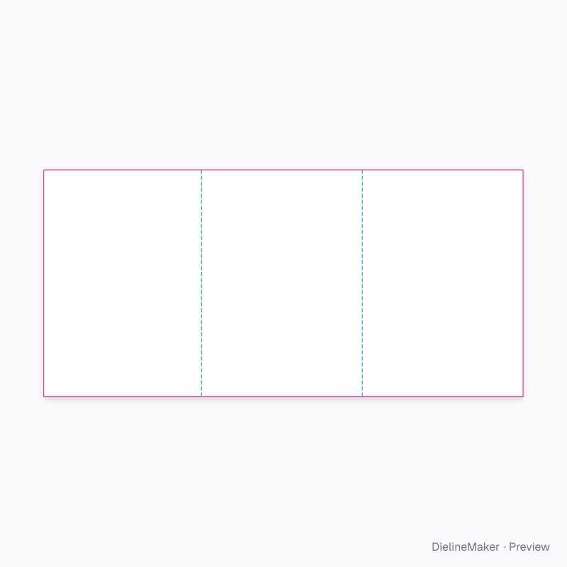 A6 tri-fold leaflet flat dieline